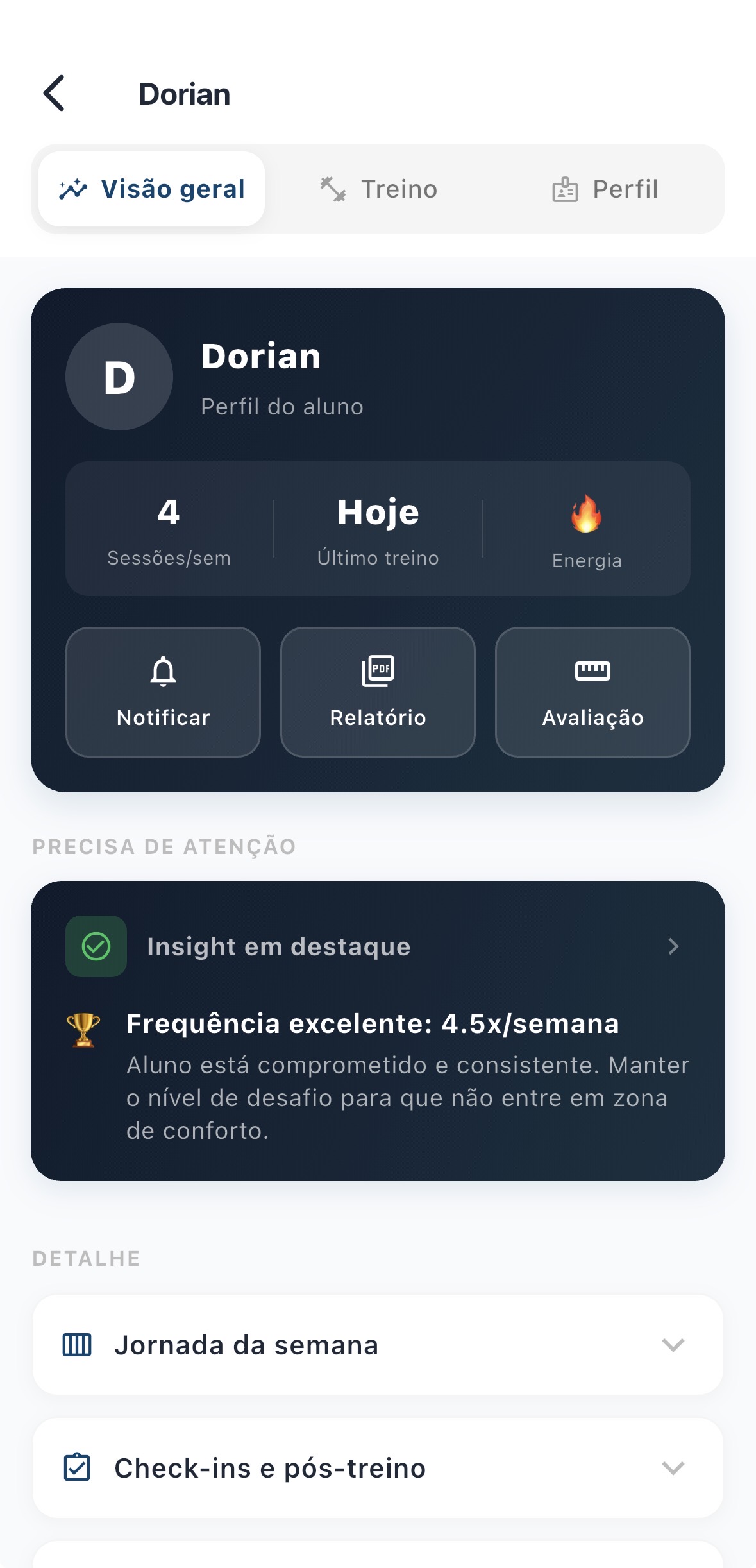 Estado do aluno antes da sessão