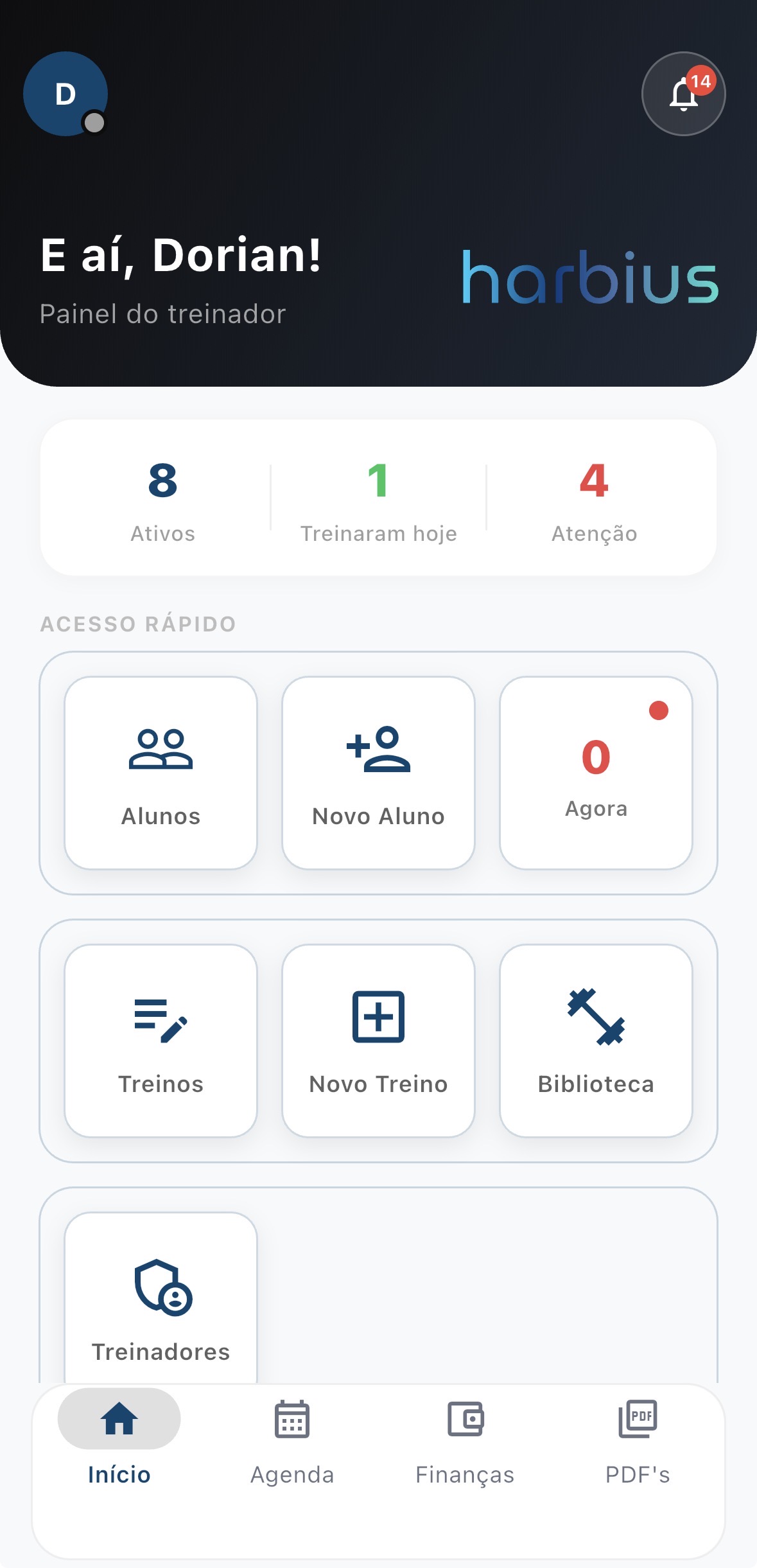 Painel do treinador
