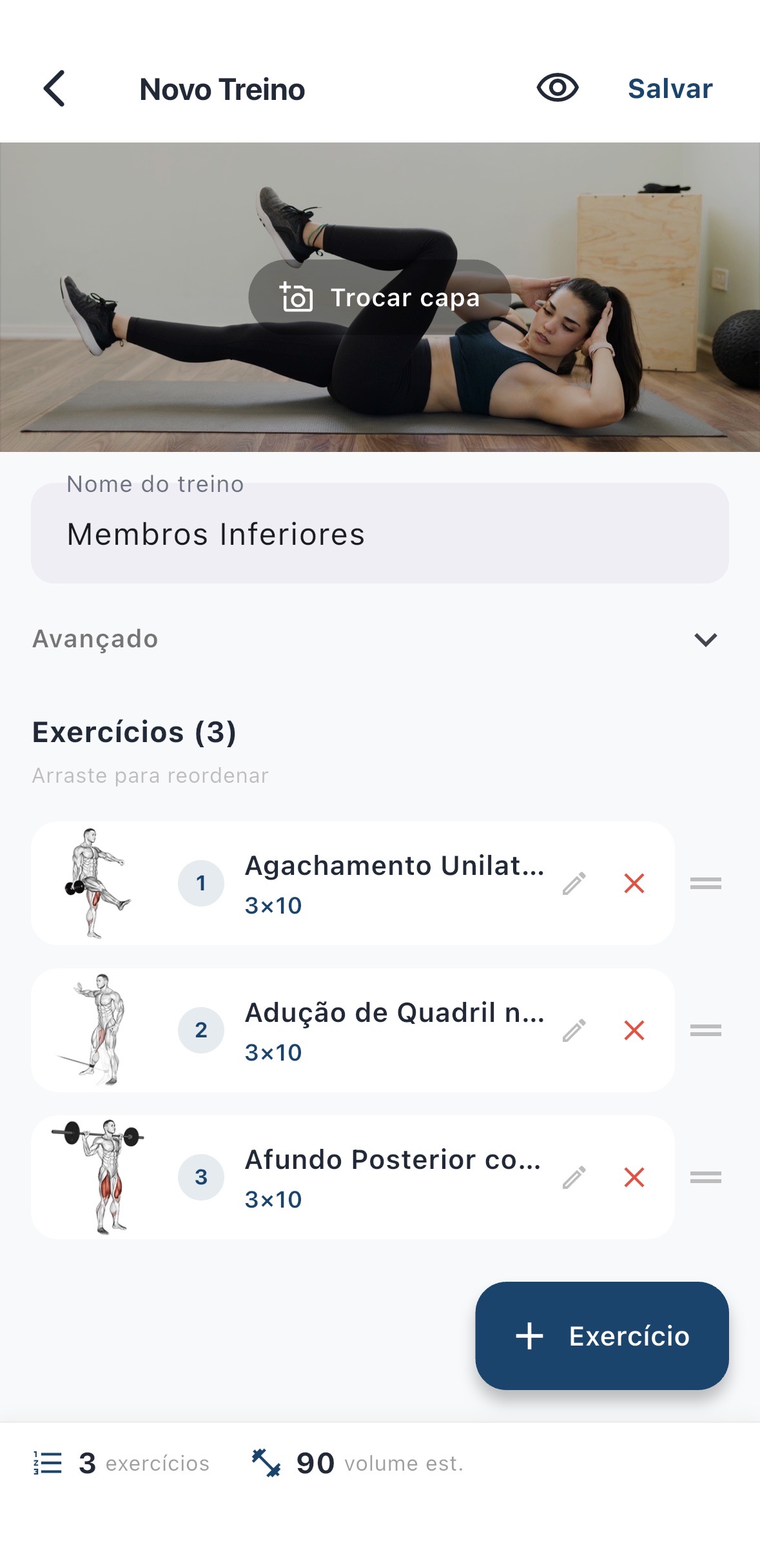 Montagem de treino